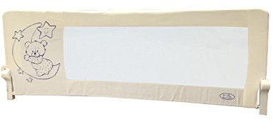 Barrera de Cama para bebé, 180 x 65 cm. Modelo Osito y Luna Azul. Barrera de Seguridad.