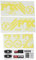 Ecoshirt Sticker Fork Fox 34 Am64 Aufkleber Decals Autocollants Adesivi Forcela Gabel Fourche, gelb