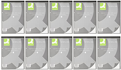 Q-Connect Feint Ruled Margin Head Bound Refill Pad 160 Pages A4 (Pack of 10) KF02228