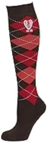 Covalliero Femme Covall.brescia Terra Chaussettes D'équitation À Carreaux Taille 37-39 Bas d quitation, Rouge (Terra), EU