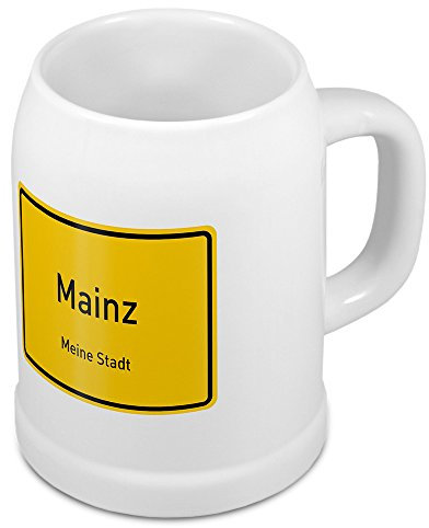 digital print Bierkrug mit Stadtnamen Mainz - Design Ortschild - Städte-Tasse, Becher, Maßkrug