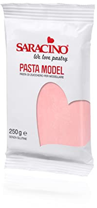 Saracino Pasta di Zucchero Model Rosa per Modellaggio da 250 g senza Glutine Made in Italy
