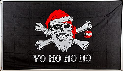 Everflag Flagge Pirat Weihnachtsmann 90 x 150 cm mit Ösen + Aufkleber