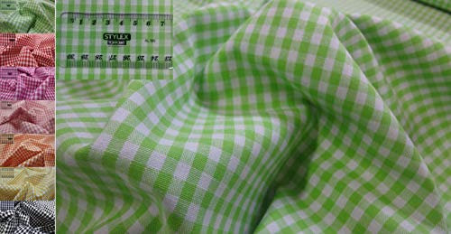 StoffBook Vichy KAROSTOFF Baumwolle KÜCHENKARO Stoff Stoffe, C366 (Hellgrün, Karo-größe 5MM)