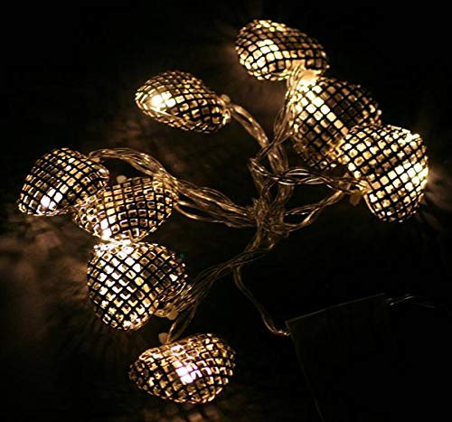 LED-Lichterkette Herzen, 8St 4cm 1,6m silber Dekoherzen Deko-Lichterkette