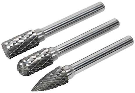 Sealey SDBK3 Tungsten Carbide Rotary Burr Set 3pc