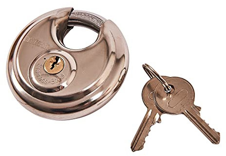 Amtech W4200 70mm Disc Padlock, Heavy Duty and Corrosion Resistant Stainless Steel Construction with 2 Keys