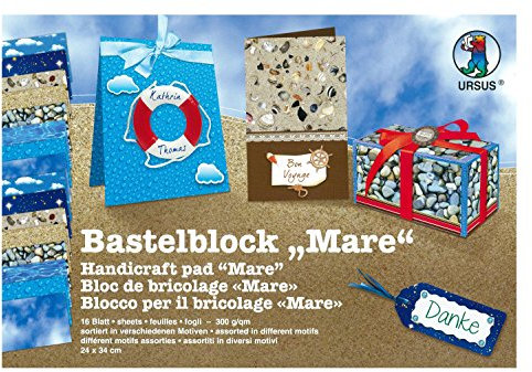 Ursus 12690004 - Bastelblock Mare, 300 g/qm, 24 x 34 cm, 16 Blatt