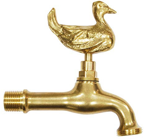 Boutté 405C Robinet de Jardin élégant avec Motif Animal en Laiton Fontaine Manette Canard | Entrée 15x21, Or