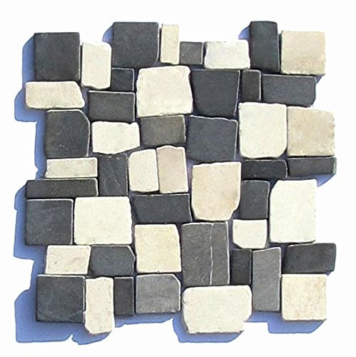 Mosaikfliesen - M-1-016 - 1 m² = 11 Fliesen - Marmor Bruchsteinmosaik Wandfliesen Bodenfliesen Naturstein Fliesen Lager Verkauf Stein-Mosaik Herne NRW
