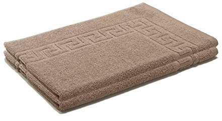 AR Line 2er Set Duschvorleger – Badematten 50 x 70 cm, 100% Baumwolle, 700 g/m², Weich & Saugstark, Farbe: Sand