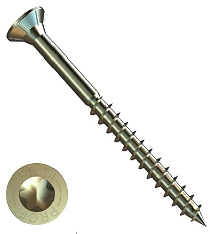 schraubenkontor24 | Vis pour panneaux d'aggloméré | Entraînement Torx | Forme de la tête Tête fraisée | galvanisé et protégé contre la rouille | 4,0 x 50 (150 pièces)