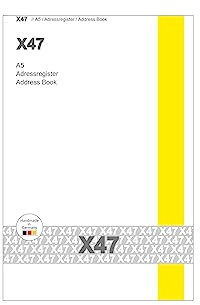 X47 - Organizer Zubehoer A5 Adressen mit Register, Umschlag schwarz/weiß