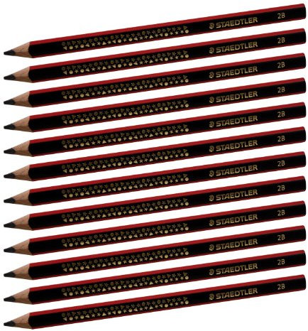 Staedtler 1285 Dicker Schreiblern Bleistift Ø 4mm, Härtegrad 2B, 12 Stück