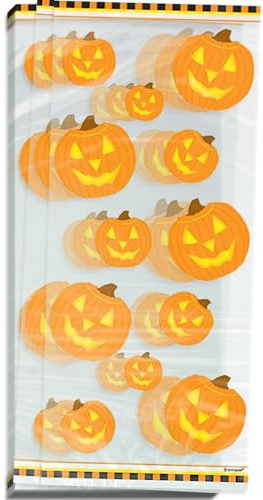 Unique Party 27955 - Cellophane Pumpkin Glow Halloween Party Bags, Pack of 20