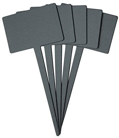 SECURIT - Silhouette TAG Gartenstecker 5er-Set + 1 Kreidemarker - Rechteckig - Doppelseitig - Für Cafés, Bars, Restaurants, Geschäfte - 18x8x0,1cm - Schwarz