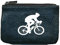 Petit Porte Monnaie en Cuir Porte cles Noir Motif Cycliste Velo