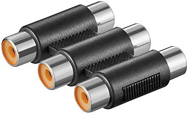Wentronic 12008 Kabeladapter - Kabelschnittstellen-/Adapter (3 x RCA, 3 x RCA, Weiblich/weiblich, Schwarz)
