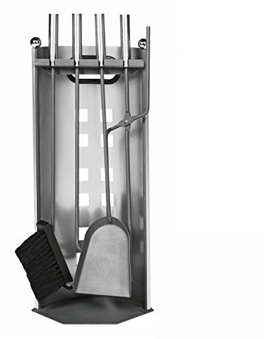 raik 21.02.744.2 Kaminbesteck, 4-teilig, silber/anthrazit, 58cm