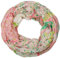 styleBREAKER Écharpe tube à motifs floraux, mélange d'imprimés, effet froissé et plissé, paisley, pois, fleurs, roses 01014008, couleur:Rose-vert-