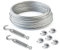 COJUNTO 25m cuerda de alambre galvanizado 4mm hebra: 6x7 + 6 abrazaderas + 2 tensores ojetes/gancho