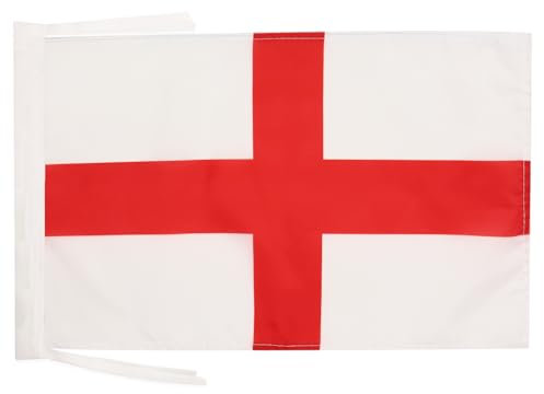 BANDERA de INGLATERRA 45x30cm - BANDERINA INGLÉSA - CRUZ DE SAN JORGE 30 x 45 cm cordeles - AZ FLAG