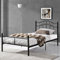 [en.casa] Metallbett 120x200 Schwarz mit Lattenrost Jugendbett Bett Metall Bettgestell