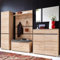 Lomadox Komplett Garderoben Set 5teilig Flurgarderobe Flurmöbel in Holzoptik Edelbuche Schuhschrank Schuhbank & Polster Wandpaneel Spiegel Kleiderschrank