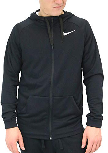 Nike Herren Dry Fleece Langarm Oberteil mit Kapuze Full-Zip, Schwarz(schwarz_465), 2XL