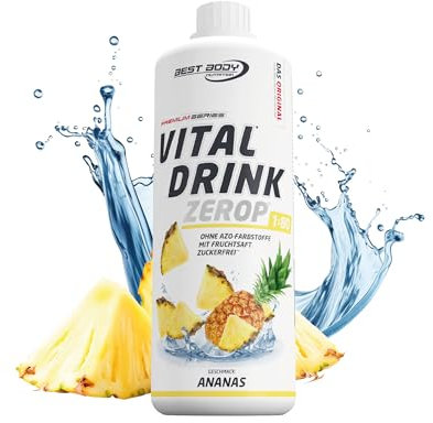 Best Body Nutrition Vital Drink ZEROP® - Ananas, Original Getränkekonzentrat - Sirup - zuckerfrei, 1:80 ergibt 80 Liter Fertiggetränk, 1000 ml