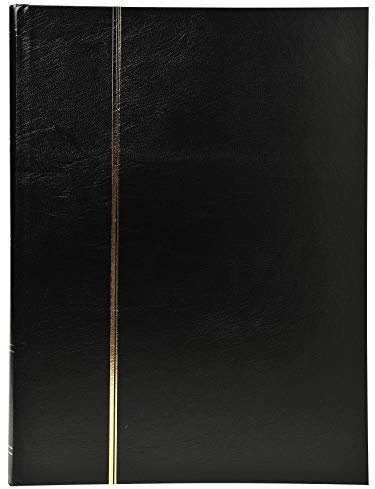 Exacompta 26131E Premium Briefmarken-Sammel-Album Classic mit 16 schwarzen Seiten Einsteckbuch aus Halbleder für Ihr Hobby Briefmarkenalbum schwarz, 22,5 x 30,5 cm