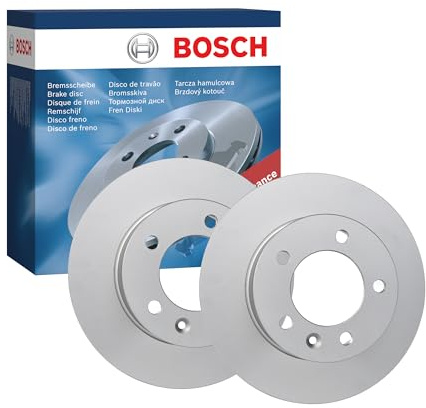 Bosch BD1549 Brake Disc Set - 304.9 mm - Rear Axle - 1 Set of 2 Discs | Vented High-Carbon Discs - ECE-R90 Certified - Great Cooling and Noise Suppression, Advanced Corrosion protected
