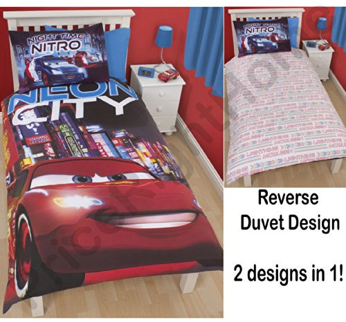 Disney Cars Neon Bettwäsche-Set für Einzelbett