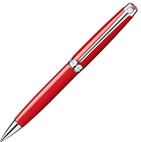 Caran d'Ache Kugelschreiber Léman versilbert und rhodiniert in der Farbe Scharlachrot, 4789770