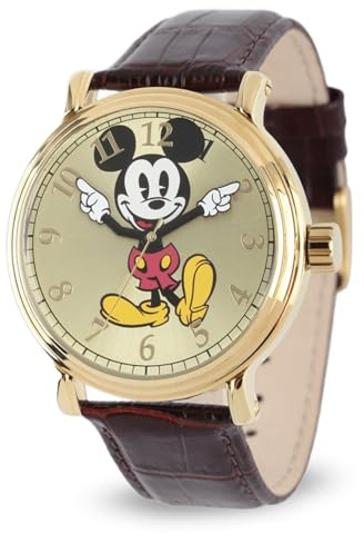 Montre marron à quartz Mickey Mouse Disney pour homme W001848