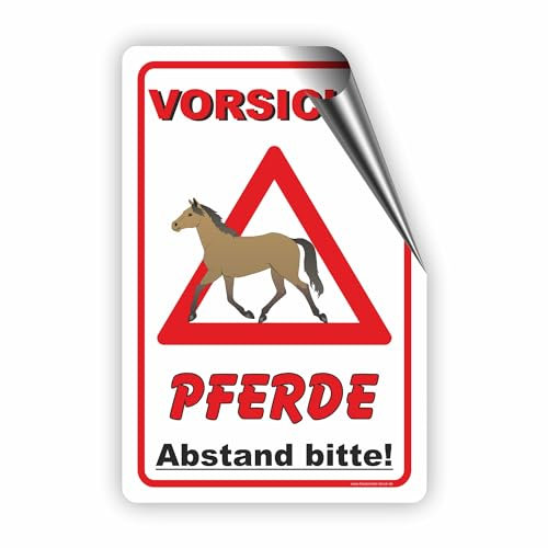 VORSICHT PFERDE - Bitte Abstand halten - Tierstransport/T-008 (40x60cm Aufkleber)