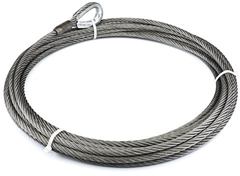 WARN 79294 Accessoire de treuil : câble métallique en acier de qualité industrielle EIPS avec extrémité en boucle, 1,27 cm de diamètre x 152,4 m de longueur, capacité de 13,3 tonnes (12,1 kg)
