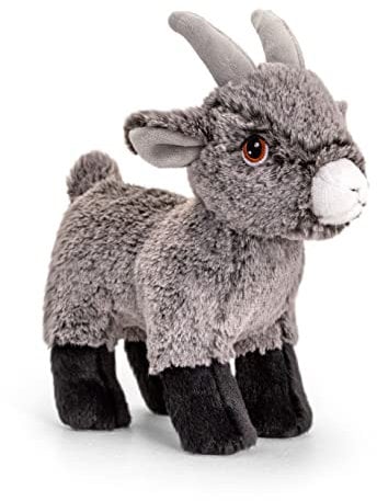 Keel Toys KEELECO SE1041 Plüschtier, 100% recycelt, ökologisches Spielzeug für Kinder, Ziege, 20 cm