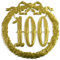 Jubiläumszahl 100, Ø 24 cm, Gold, Jubiläumskranz