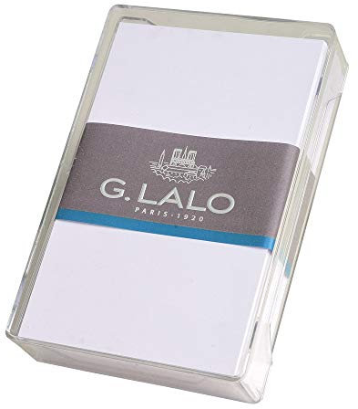 Lalo 16300L - Une boite cristal de 80 cartes de visite bristol 8x12,8 cm 320g, Vélin de France, Blanc