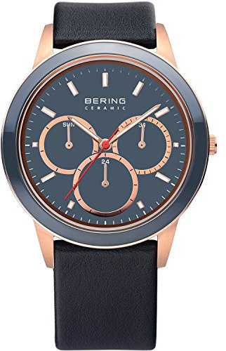 BERING Herren Uhr Quarz Movement - Ceramic Collection mit Kalbsleder und Saphirglas 33840-467 Armbandsuhren - 5 ATM