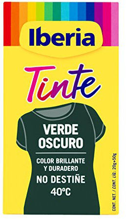 Iberia - Tinte Verde Oscuro para ropa, 40°C