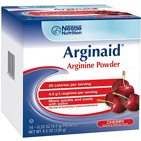 Arginaid Arginine Powder, Cherry Flavor, 0.32 Ounce, Pack of 56