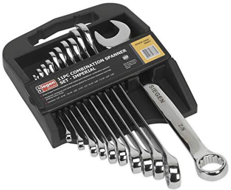 Siegen S0857 11pc Combination Spanner Set - Imperial