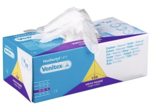 Deltaplus V1371**08 Spenderschachtel 100 Einweghandschuhe Aus Vinyl, Farblos, Größe 8/9