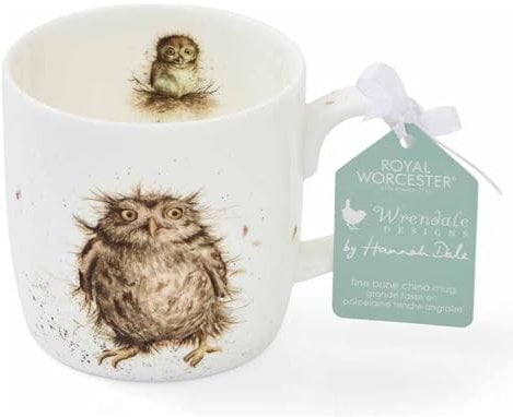 Portmeirion Home & Gifts MMKD5629-XS Wrendale What a Hoot Mug, Ceramic, Multi-Colour, 8.5 x 12 x 8 cm