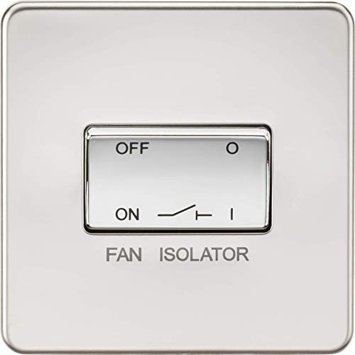 Knightsbridge SF1100PC Screwless 10 A 3 Pole Fan Isolator Switch, Polished Chrome