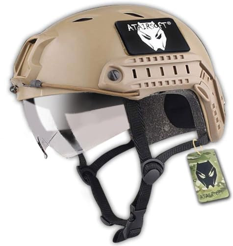 ATAIRSOFT Airsoft Taktisch Kampf Paintball Schnell Bj Typ Helm Mit Schutzbrille DE
