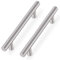Probrico Brushed Nickel Stainless Steel Cabinet Door Handle Drawer Pulls Cupboard Knobs Cabinet Hardware (128mm/5 Hole Centers - 192mm7.5 Long) 5 Pack