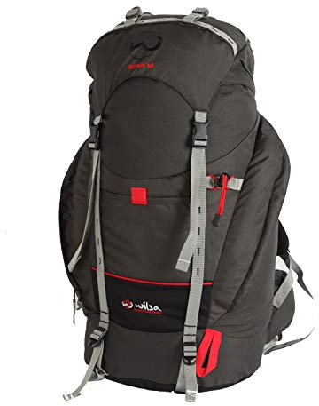 Wilsa sac à dos Aspen (200123), compact, léger, ergonomique, pour les randonnées itinérantes, gris tarmac, 50 litres